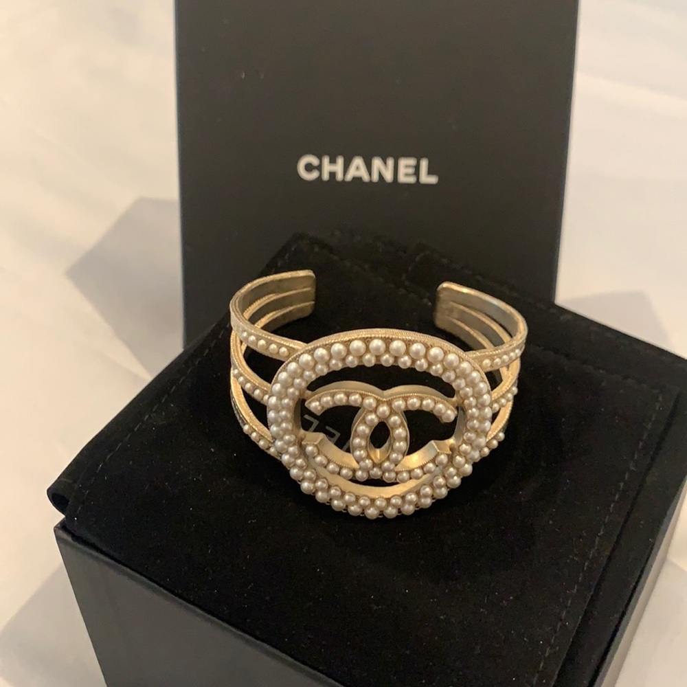 Chanel pearl cuff bracelet